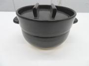 G085未使用品◆かもしか道具店◆ごはんの鍋(黒) 1合炊　炊飯土鍋