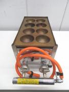 E715未使用◆銅板◆ばくだん焼器(特大8穴たこ焼き器) LPガス