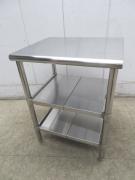 H1497◆ステンレス製◆作業台(中棚付)
