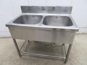 H1501◆ステンレス製◆2槽シンク