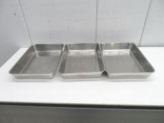 H1518◆ステンレス製◆角バット(8枚取)3枚セット