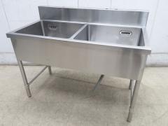 J067◆ステンレス製◆2槽シンク