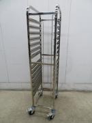 J253◆ステンレス製◆パンラック 天板ラック キャスター付 (28段)