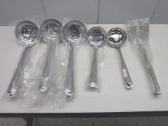 B621 未使用品◆ステンレス製◆汁杓子・汁杓子穴明・ターナー6個セット