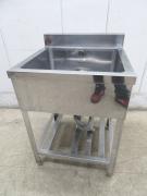 J343◆ステンレス製◆1槽シンク　600×600×800　バック90