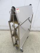 J372未使用品◆ステンレス製◆折り畳みワゴン(3段)