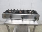 J760◆リンナイ 2021年◆業務用3口ガスコンロ RSB-306A 都市ガス