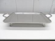 G1042◆YUKIWA◆ステンレス製角盆(手脚付)