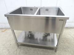 H1022◆タニコー◆ステンレス製2槽シンク