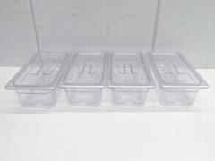 J1009◆CAMBRO◆1/3フードパン+ドレンシェルフ(クリア)4個セット(蓋付)34CW