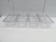 J1010◆CAMBRO◆1/3フードパン(クリア)4個セット(蓋付)34CW