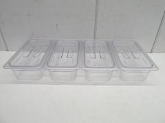 J1011◆CAMBRO◆1/3フードパン(クリア)4個セット(蓋付)34CW