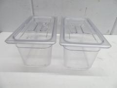 J1012◆CAMBRO◆1/3フードパン(クリア)2個セット(蓋付)36CW