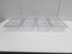 J1013◆CAMBRO◆1/3フードパン(クリア)4個セット(蓋付)32CW