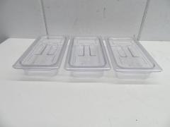 J1014◆CAMBRO◆1/3フードパン(クリア)3個セット(蓋付)32CW
