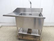 J1091◆マルゼン◆ステンレス製ソイルド1槽シンク(蛇口付)