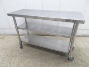 H1335◆ステンレス製◆作業台(中棚付)