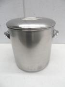 H1607◆ステンレス製◆丸キッチンポット(蓋付)