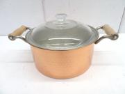 H1608◆◆ガラス蓋付両手鍋