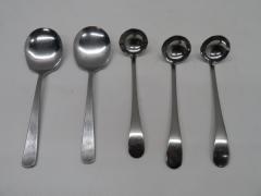 H1422◆ステンレス製◆ソースレードル・サービススプーン5本セット