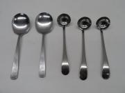 H1422◆ステンレス製◆ソースレードル・サービススプーン5本セット