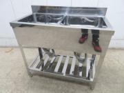 H1708◆ステンレス製◆2槽シンク