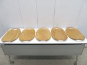 G1802◆店舗用品◆手持ち付ウッドトレー5枚セット