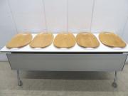 G1806◆店舗用品◆手持ち付ウッドトレー5枚セット